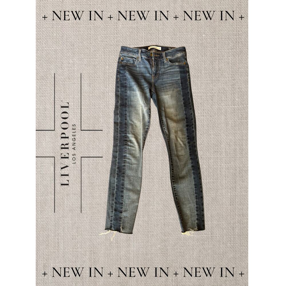 Liverpool Ankle Jeans with side dark denim stripe.  Size 26/2